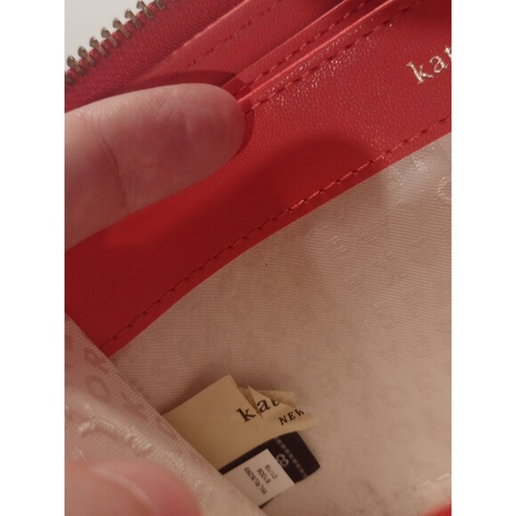 Kate Spade Neda Wallet Watermelon Zip Around Multi-Compartment Brass Zipper 4x8 - Picture 10 of 11